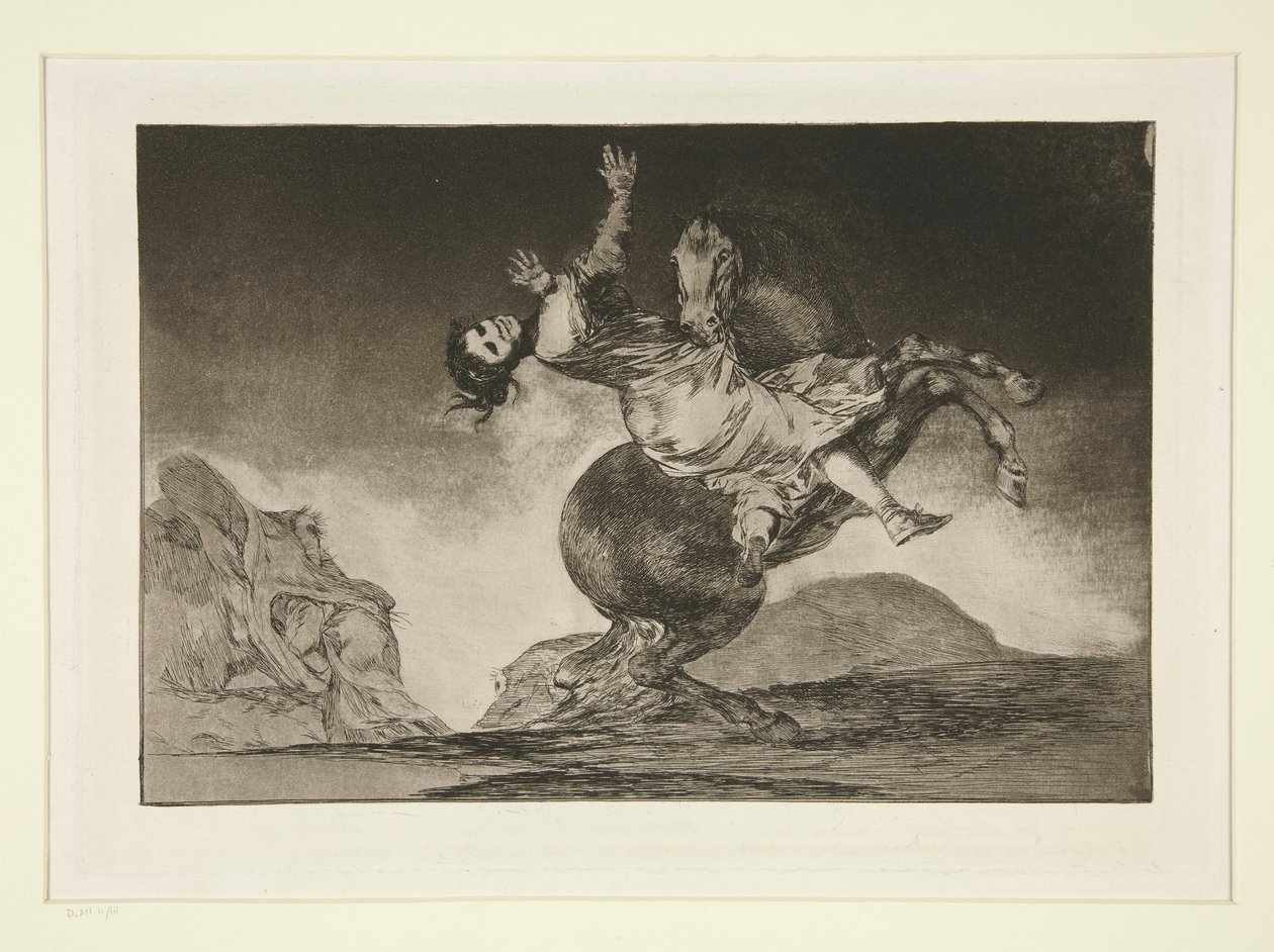 Raptorhevonen (The Horse Abductor), pl. 10 sarjasta Sananlaskut tekijältä Francisco de Goya