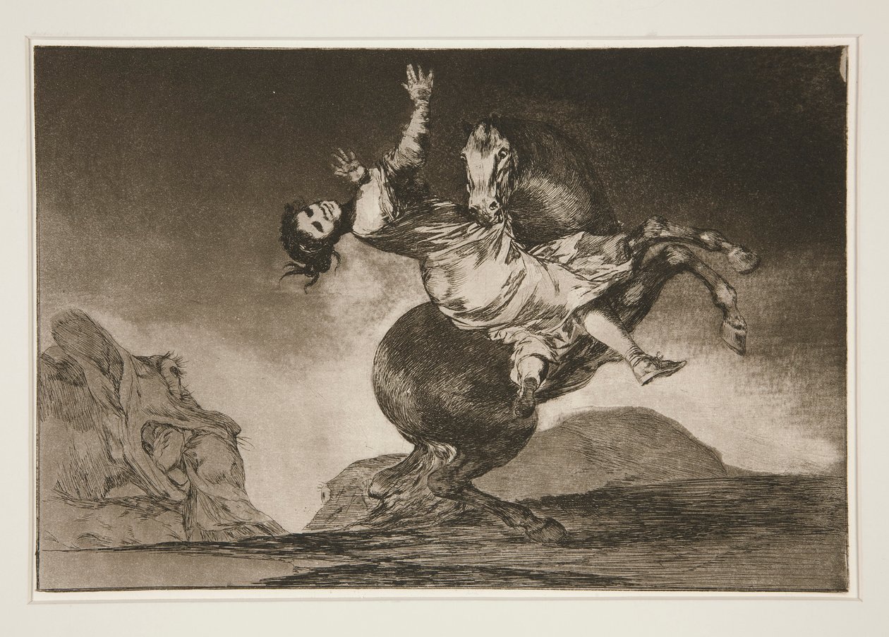 Raptorhevonen (The Horse Abductor), pl. 10 sarjasta Sananlaskut tekijältä Francisco de Goya