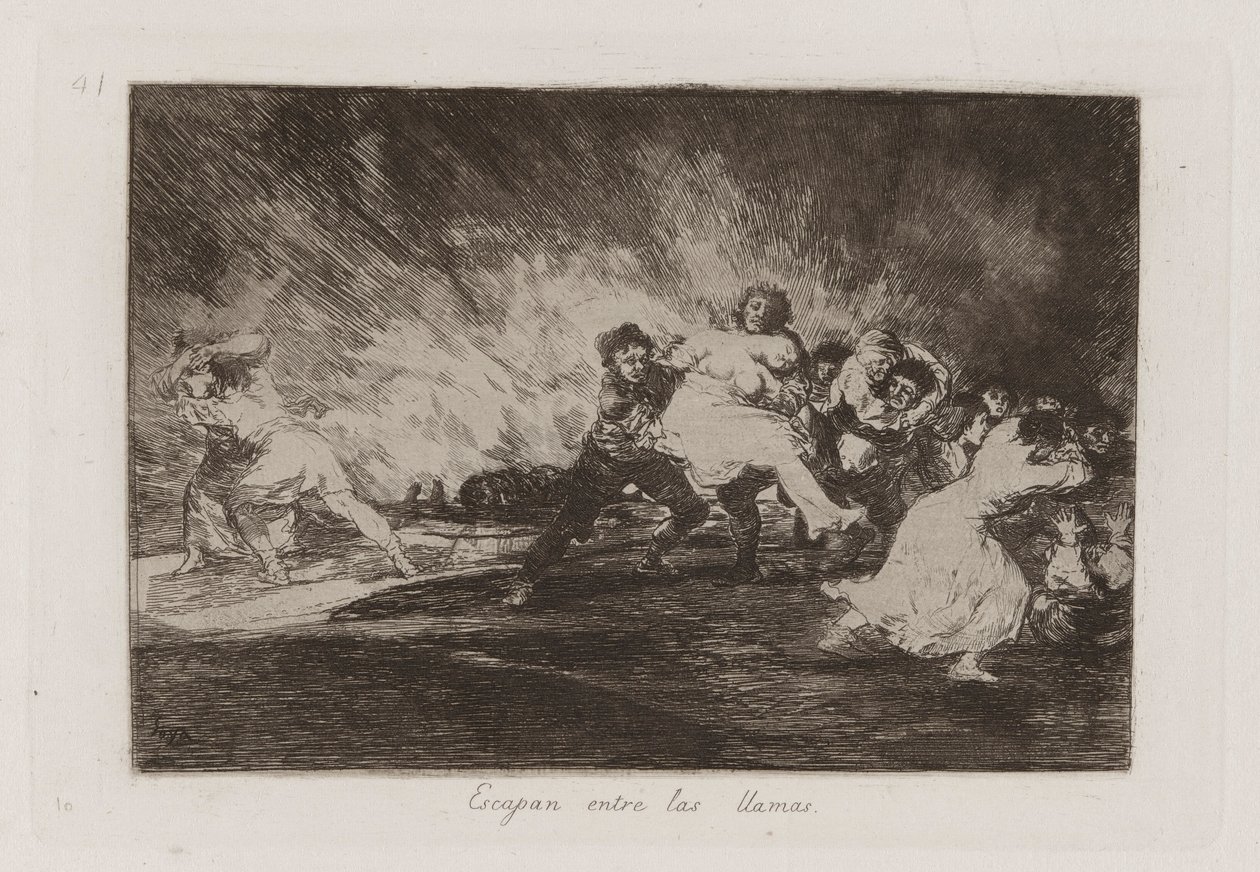 He pakenevat liekkien läpi, levy 41 julkaisusta The Disasters of War tekijältä Francisco de Goya