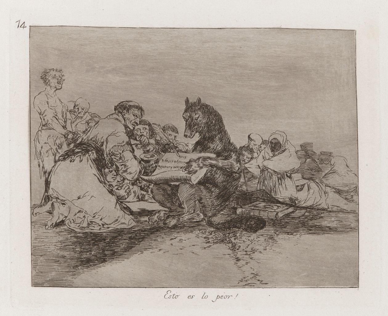Tämä on pahin! (Se on pahin!), levy 74 julkaisusta The Disasters of War tekijältä Francisco de Goya