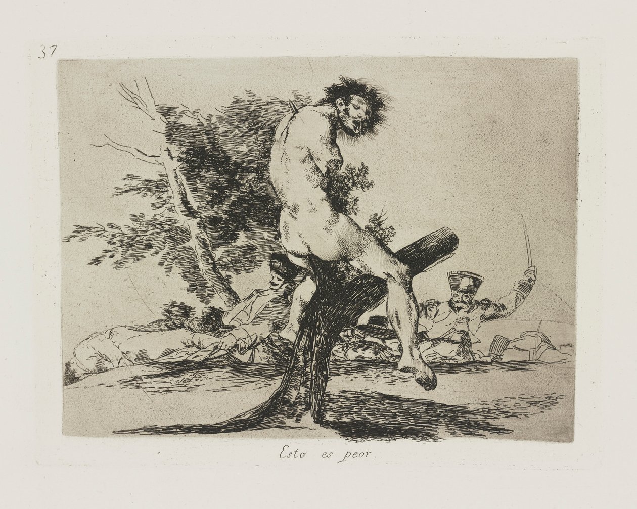 Tämä on pahempaa. (Tämä on pahempaa), pl. 37 sarjasta The Disasters of War tekijältä Francisco de Goya