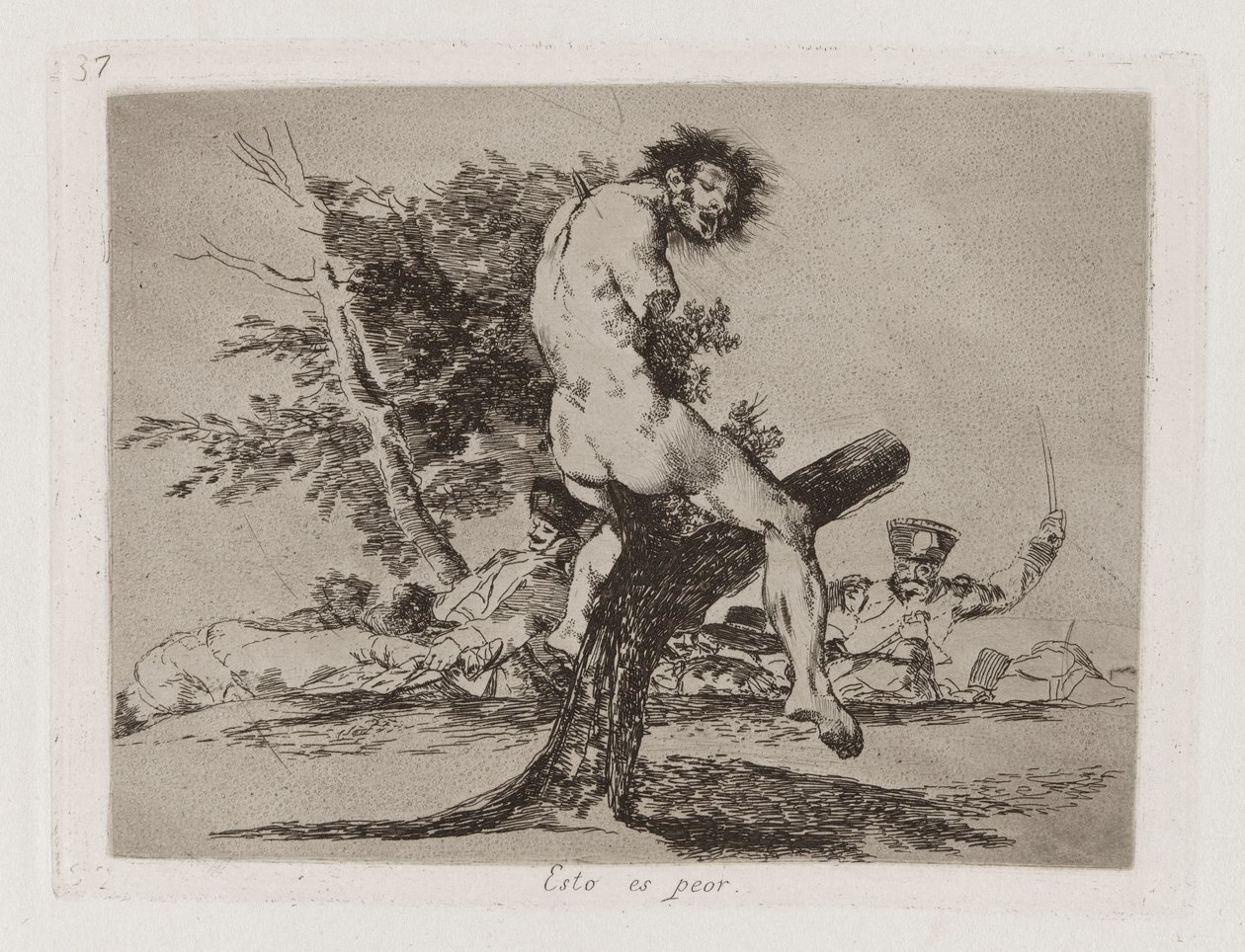 Tämä on pahempaa, Disasters of Warin levy 37 tekijältä Francisco de Goya