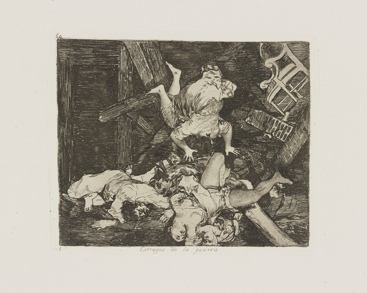 Sodan tuhot. (Ravages of War.), pl. 30 sarjasta The Disasters of War tekijältä Francisco de Goya