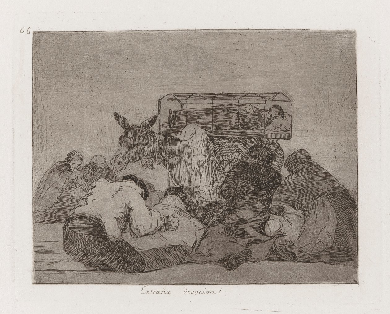 Outoa omistautumista! (Strange Devotion!), levy 66 julkaisusta The Disasters of War tekijältä Francisco de Goya