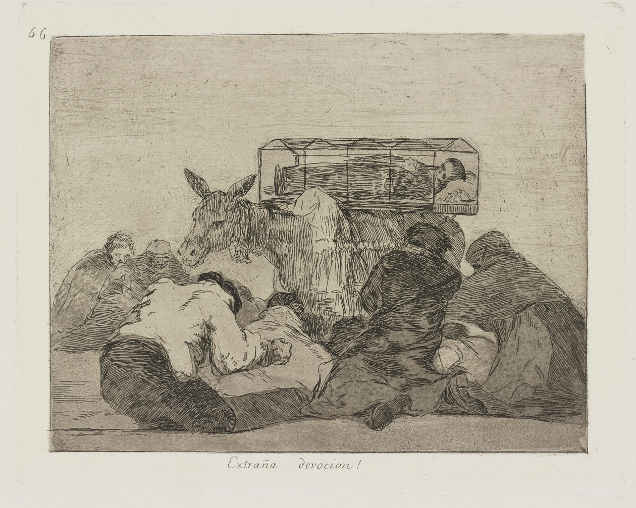 Outoa omistautumista! (Strange Devotion!), pl. 66 sarjasta The Disasters of War tekijältä Francisco de Goya