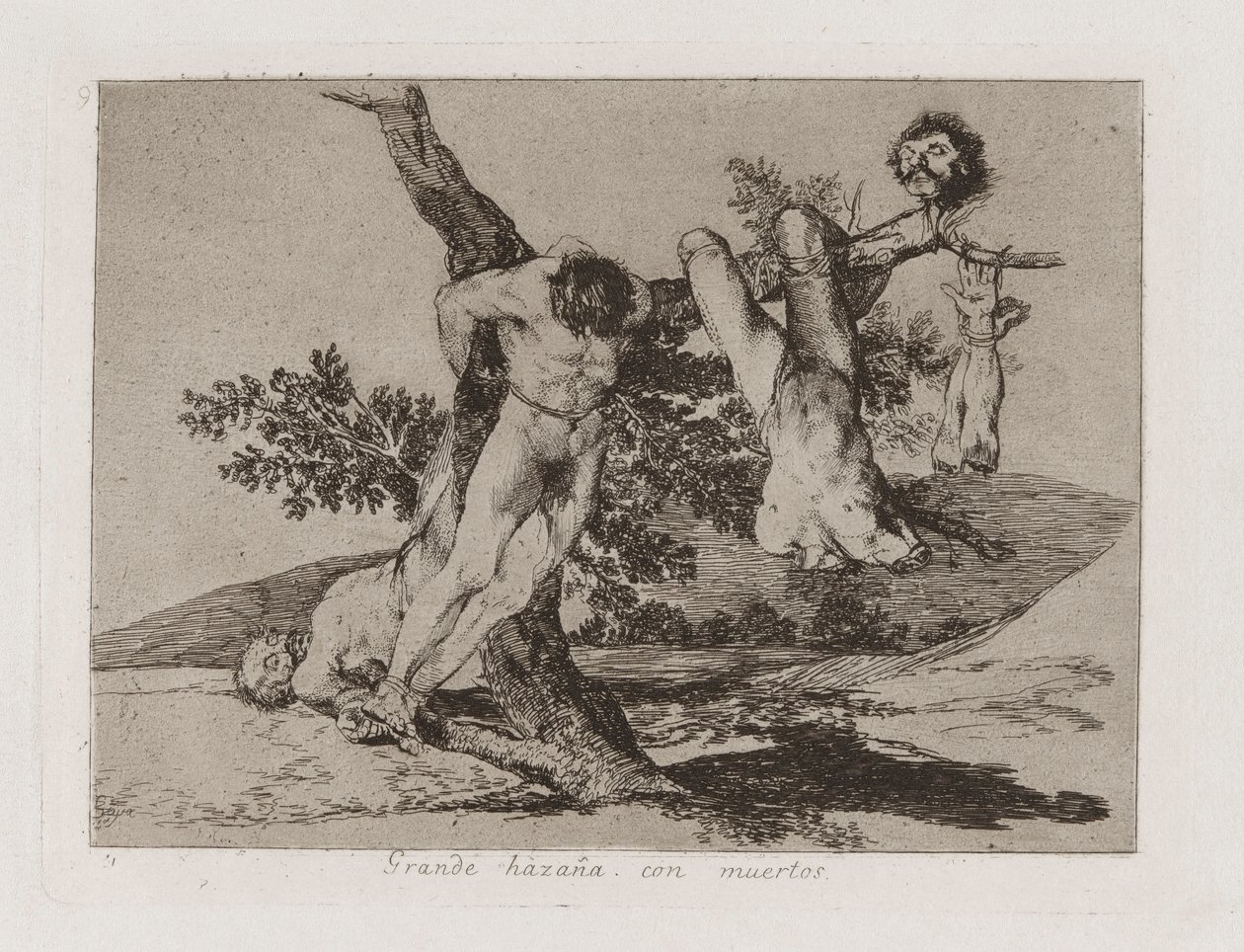 Hieno suoritus! Kuolleiden kanssa! (A Heroic Feat! With Dead Men!), Levy 39 julkaisusta The Disasters of War tekijältä Francisco de Goya