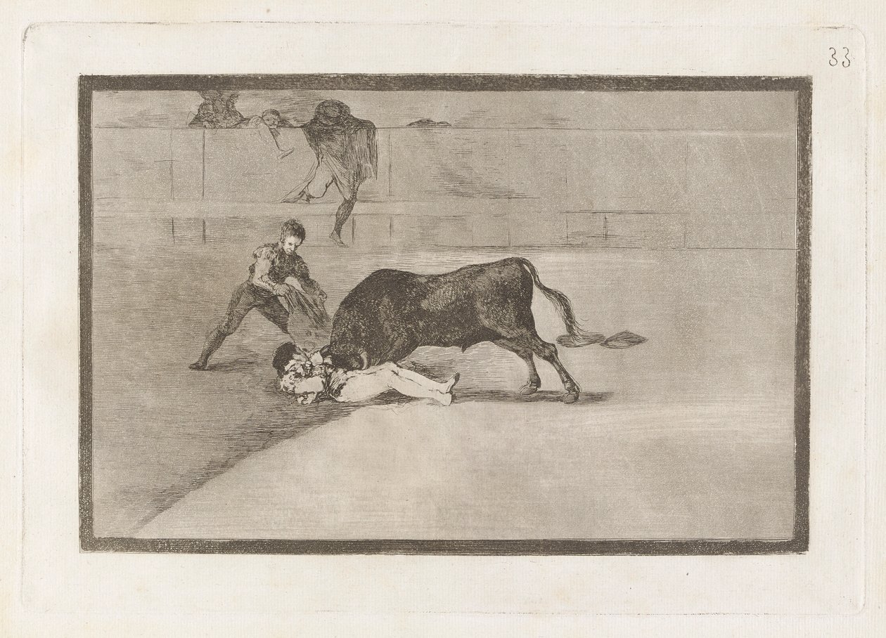 Pepe Illon onneton kuolema kehässä Madridissa (Pepe Illon onneton kuolema kehässä Madridissa), levy 33 La tauromaquiasta tekijältä Francisco de Goya