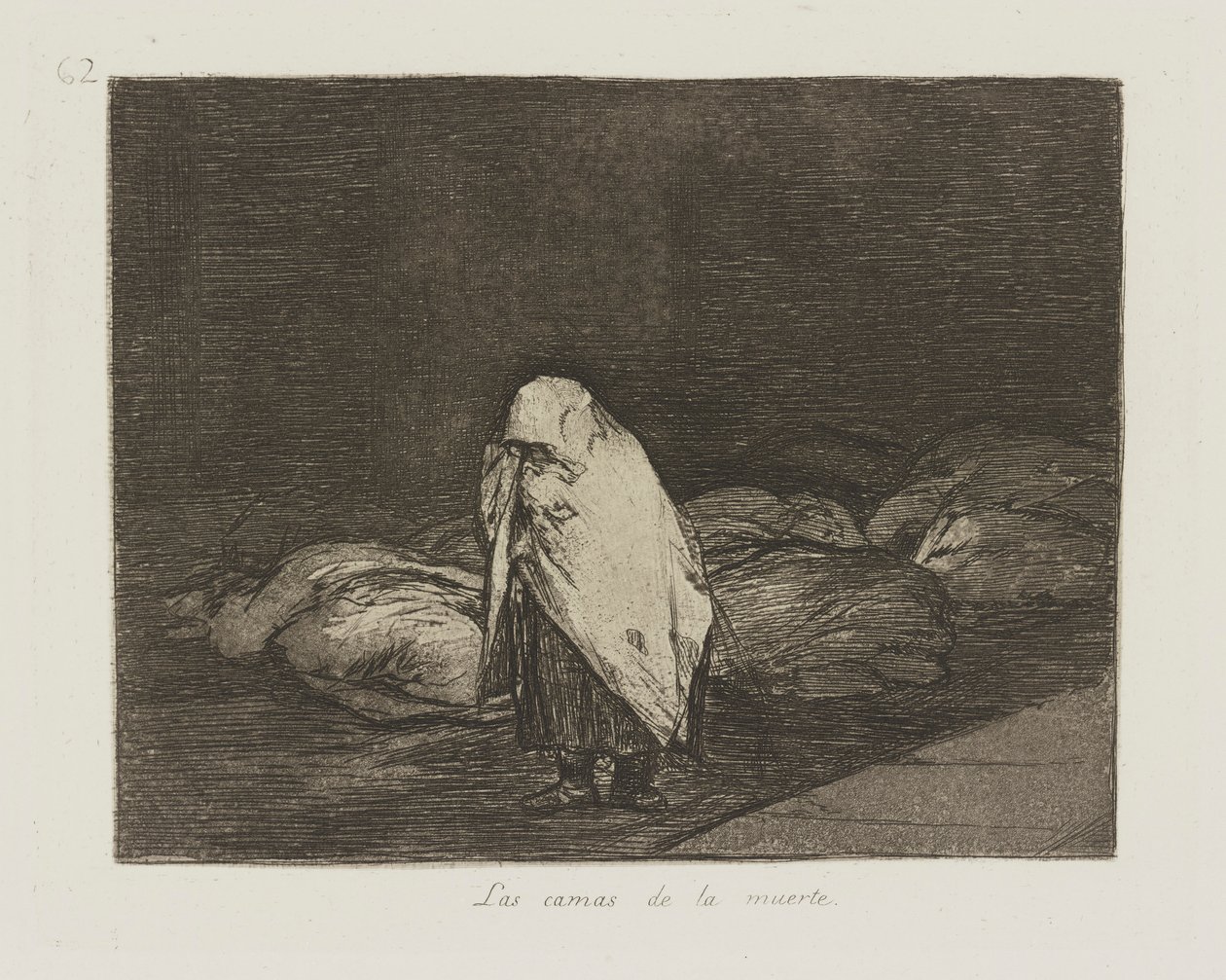 Els llits de la mort. (The Beds of Death.), pl. 62 from the series Els desastres de la guerra (The Disasters of War)finnish tekijältä Francisco de Goya