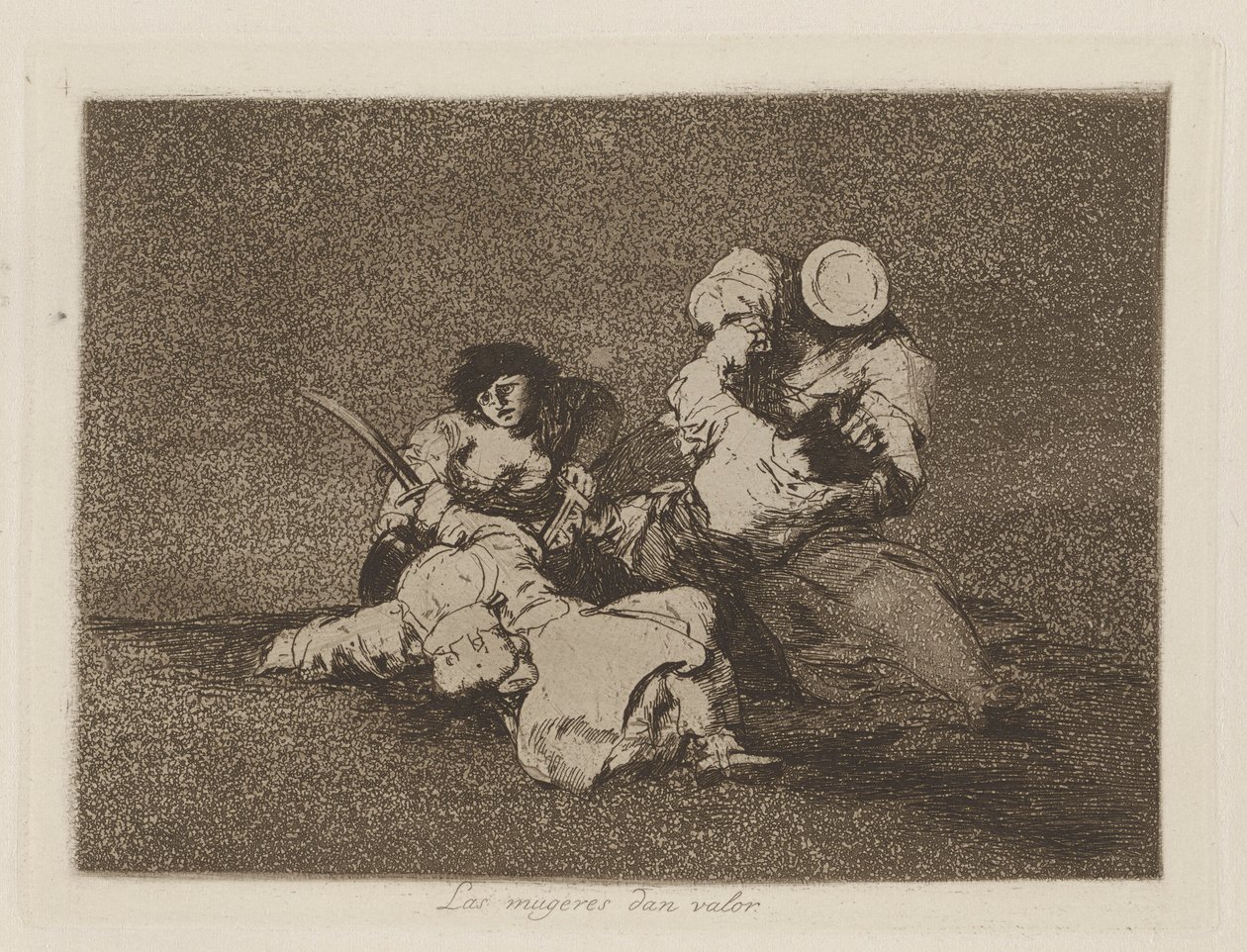 Las mugeres da valor (Naiset antavat rohkeutta), pl. 4 sarjasta The Disasters of War tekijältä Francisco de Goya