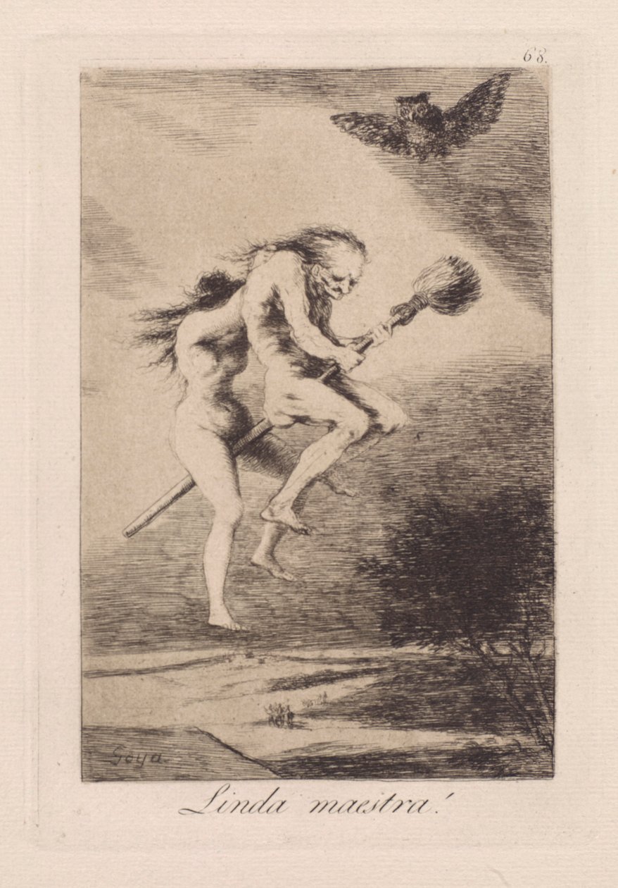 Linda mestari! (Mukava opettaja!), pl. 68 sarjasta Los caprichos tekijältä Francisco de Goya