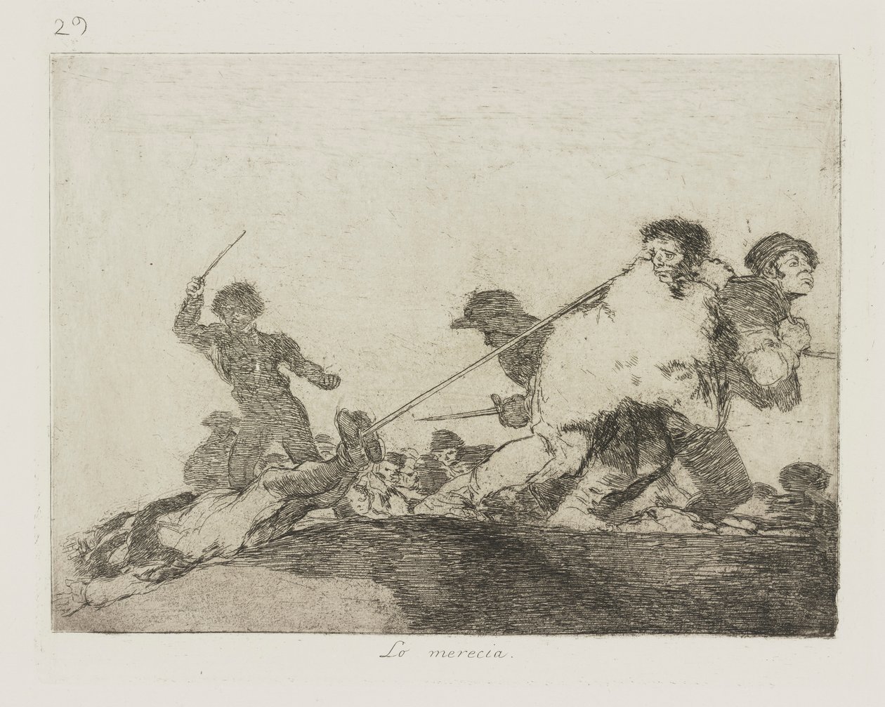 Hän ansaitsi sen. (Olen ansainnut sen.), pl. 29 sarjasta The Disasters of War tekijältä Francisco de Goya