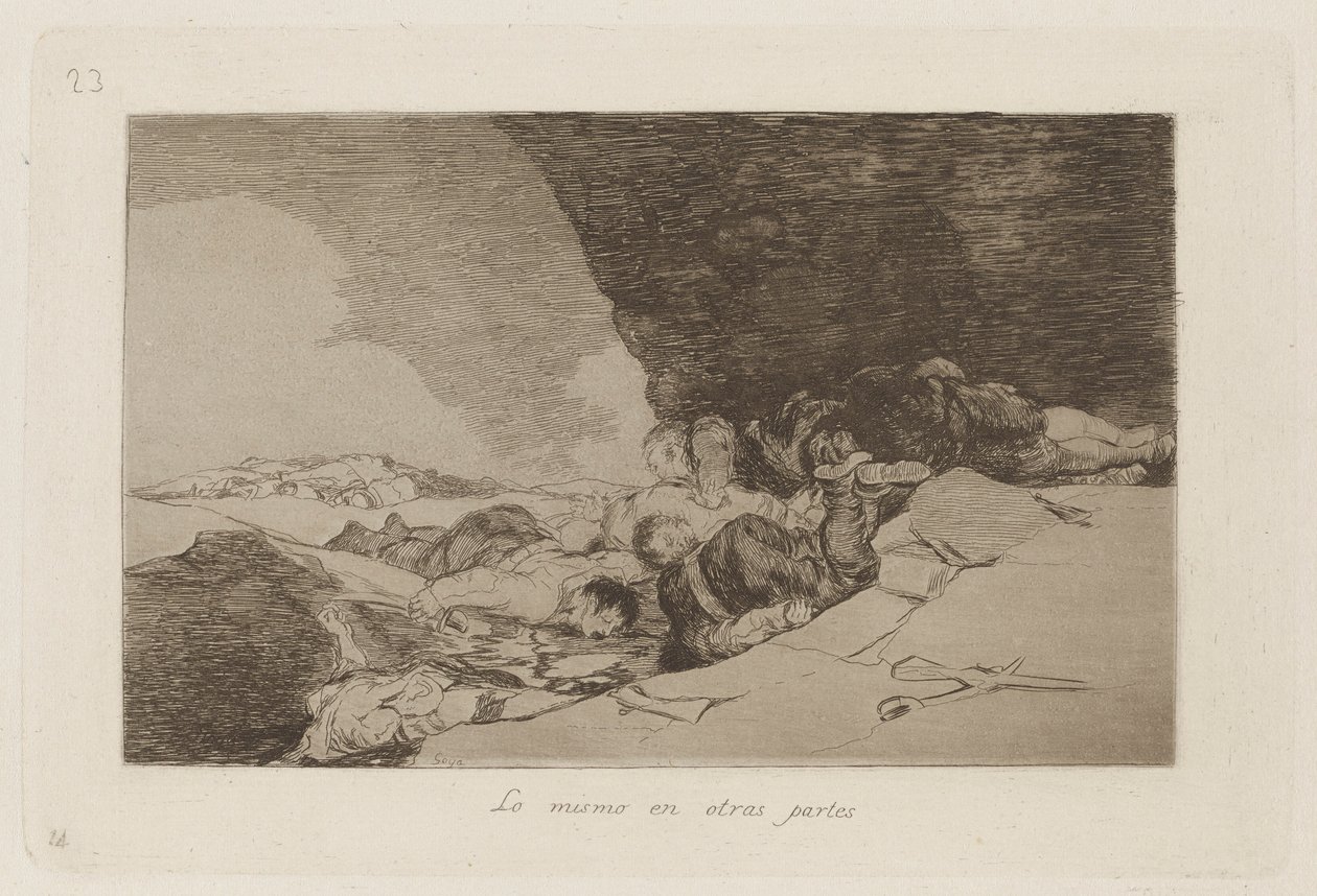 Sama muualla (sama muualla), levy 23 julkaisusta The Disasters of War tekijältä Francisco de Goya