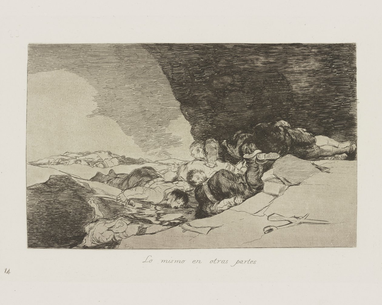 Sama muualla. (Sama muualla.), pl. 23 sarjasta The Disasters of War tekijältä Francisco de Goya