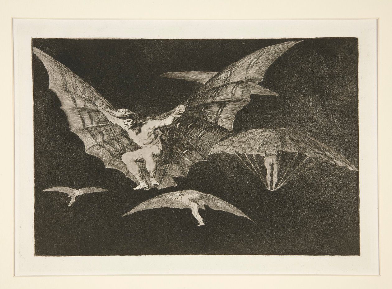 Lentotapa (A Way of Flying), pl. 13 sarjasta Sananlaskut tekijältä Francisco de Goya
