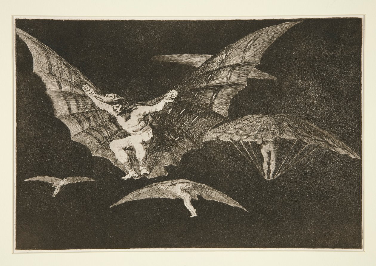 Lentotapa (A Way of Flying), pl. 13 sarjasta Sananlaskut tekijältä Francisco de Goya