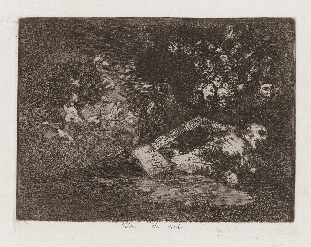 Minkä tahansa. [Ello ohjaaja?] (Ei mitään. Tapahtuma kertoo), levy 69 julkaisusta The Disasters of War tekijältä Francisco de Goya