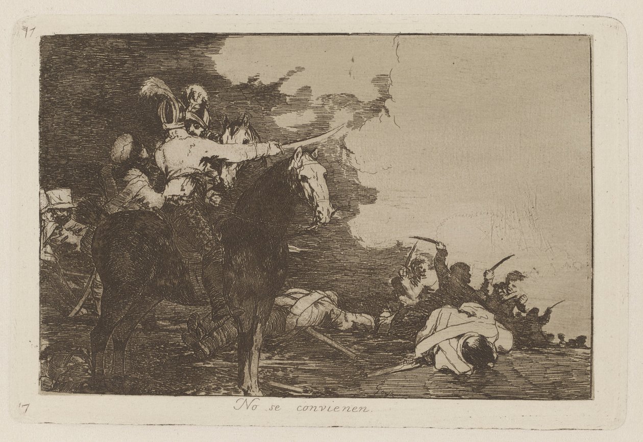 He eivät ole samaa mieltä, levy 17 julkaisusta The Disasters of War tekijältä Francisco de Goya