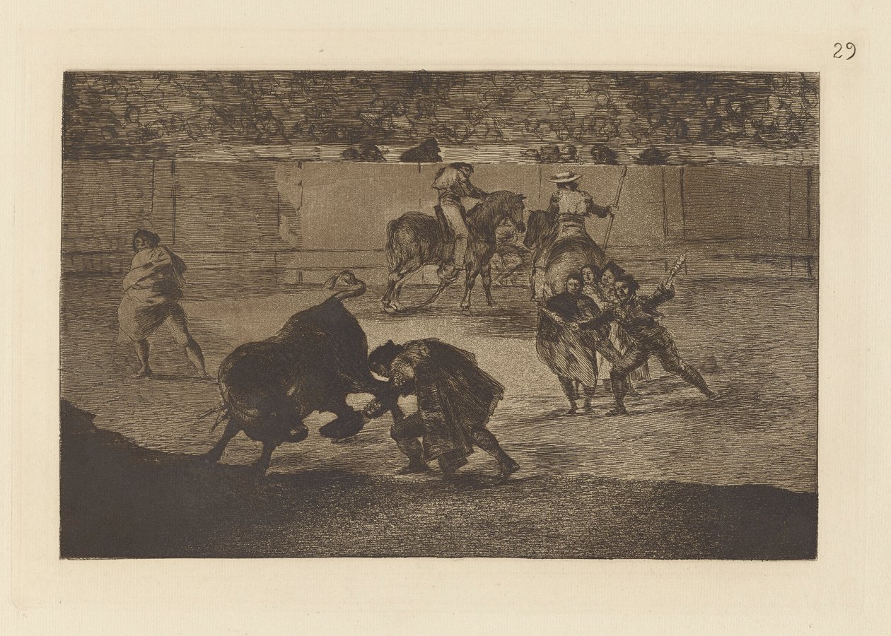Pepe Illo leikkaa härkää (Pepe Illo Making the Pass of the tekijältä Francisco de Goya