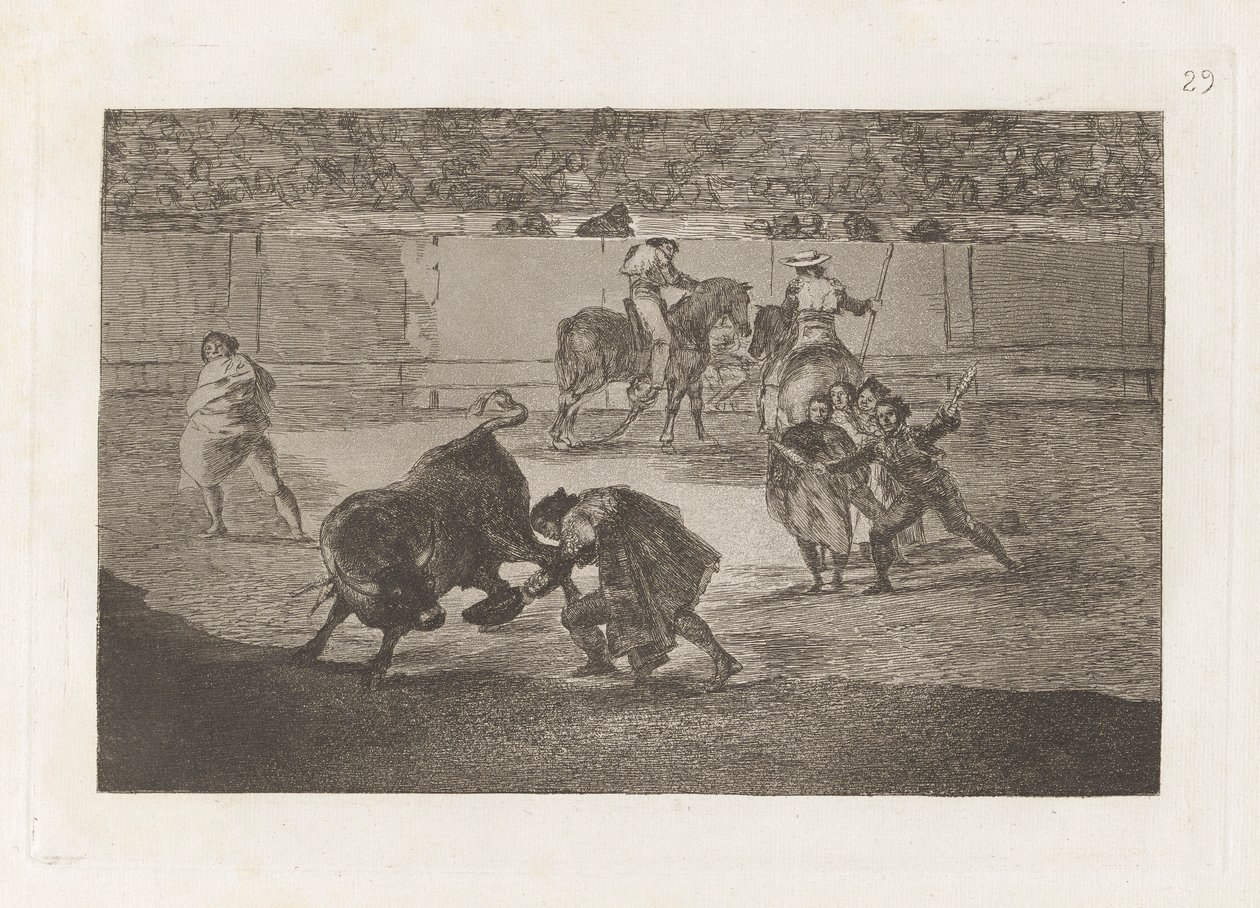 Pepe Illo leikkaa härkää (Pepe Illo Making the Pass of the tekijältä Francisco de Goya