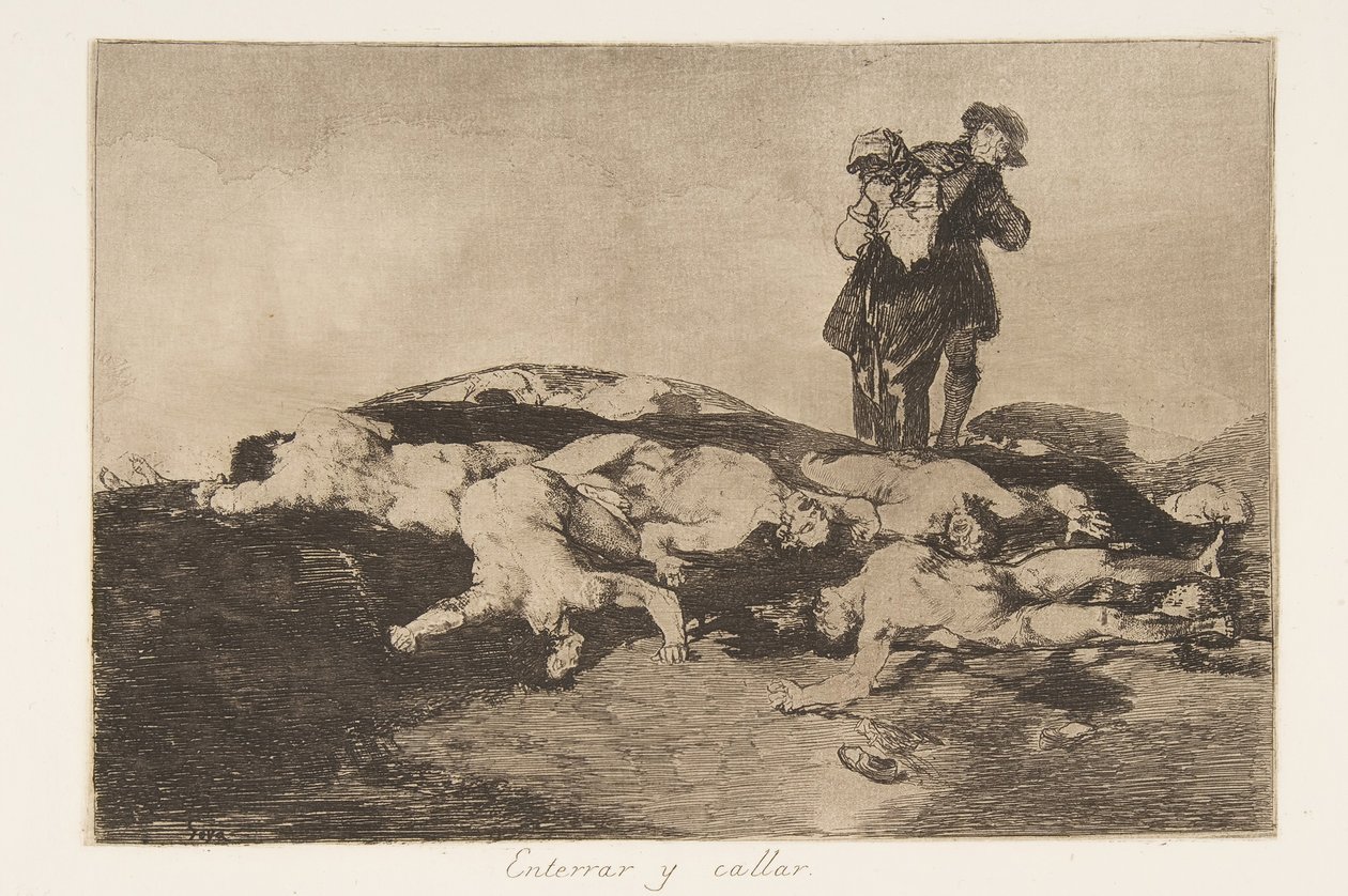 Levy 18 julkaisusta The Disasters of War Los Desastres de la Guerra: Bury..., 1810-20, julkaistu 1863. tekijältä Francisco de Goya
