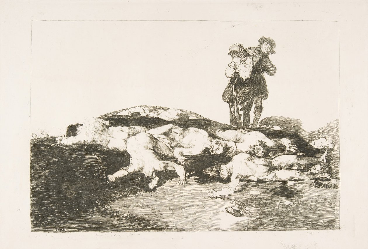 Levy 18 julkaisusta The Disasters of War Los Desastres de la Guerra: Hauta heidät ja ole hiljaa..., 1810. tekijältä Francisco de Goya