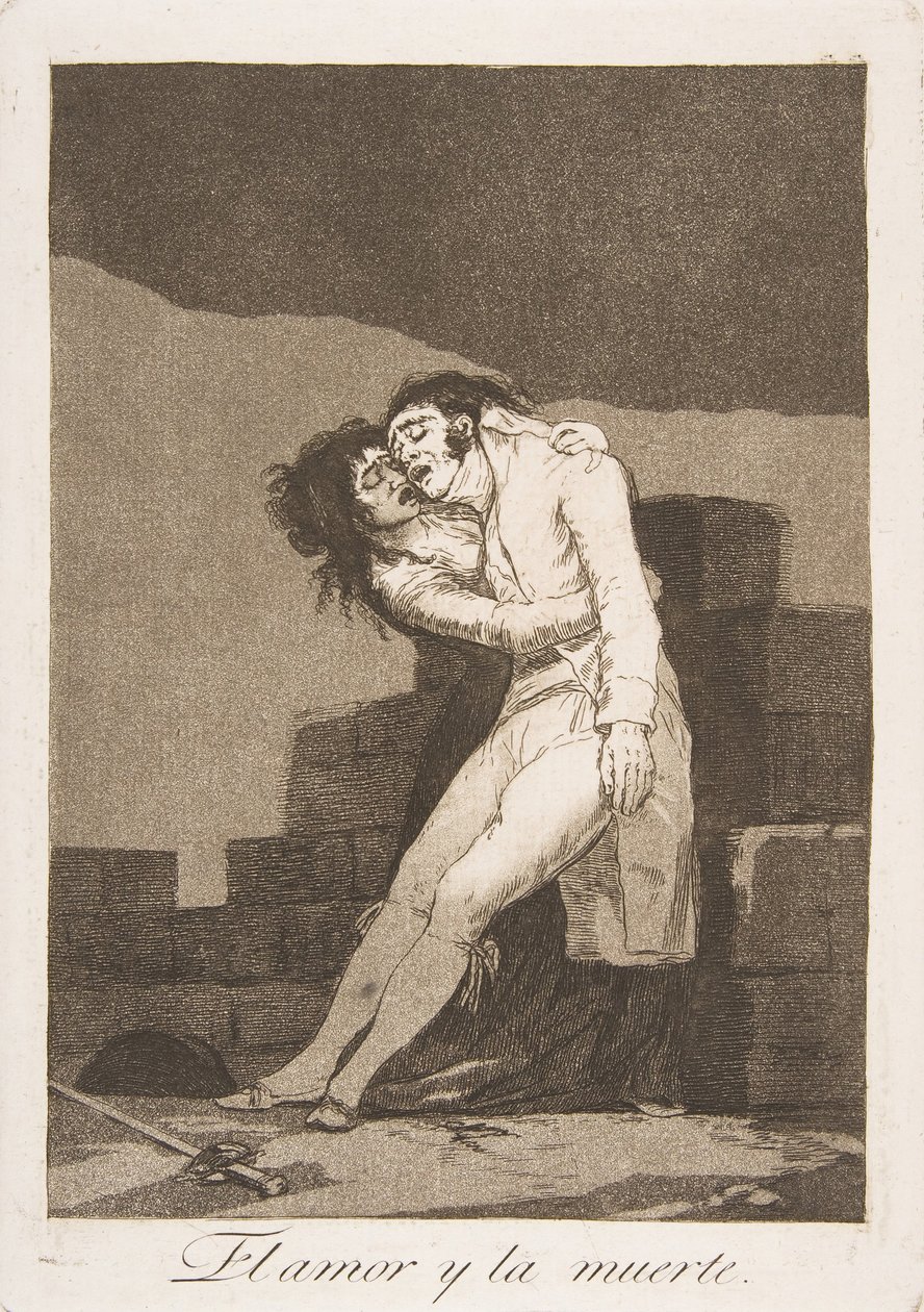 Levy 10 Los Caprichosista: Rakkaus ja kuolema Rakkaus ja kuolema, 1799. tekijältä Francisco de Goya