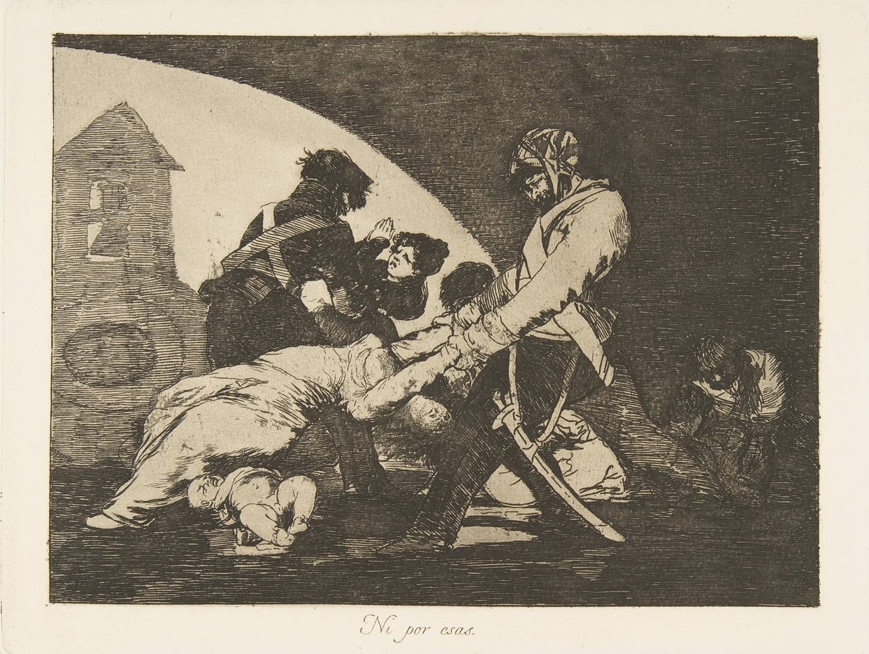 Levy 11 julkaisusta The Disasters of War Los Desastres de la Guerra: Eivätkä nämäkään. Ni..., 1810. tekijältä Francisco de Goya