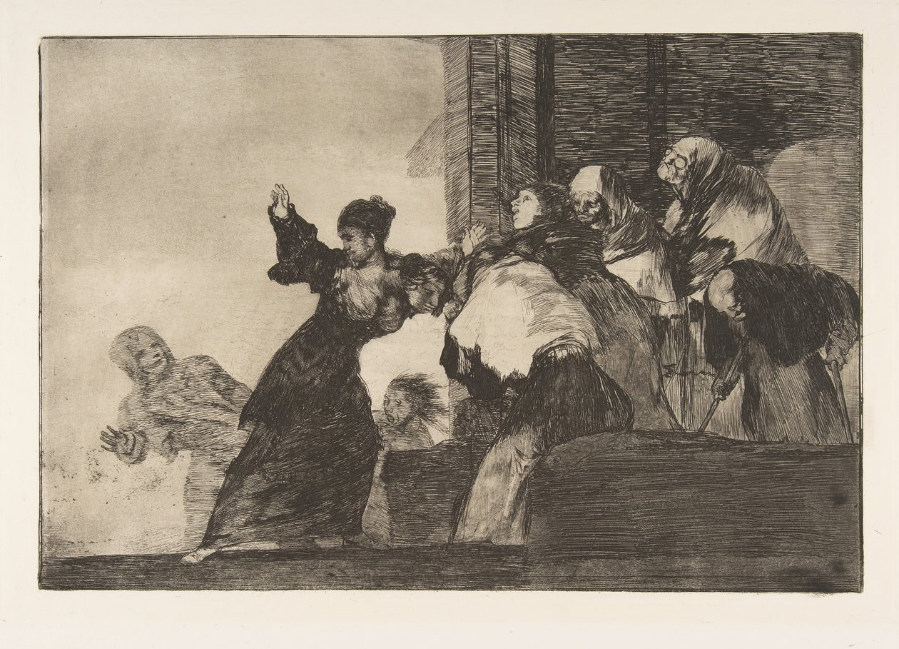 Levy 11 Disparatesista: Poor Folly, n. 1816-23 julkaistu 1864. tekijältä Francisco de Goya