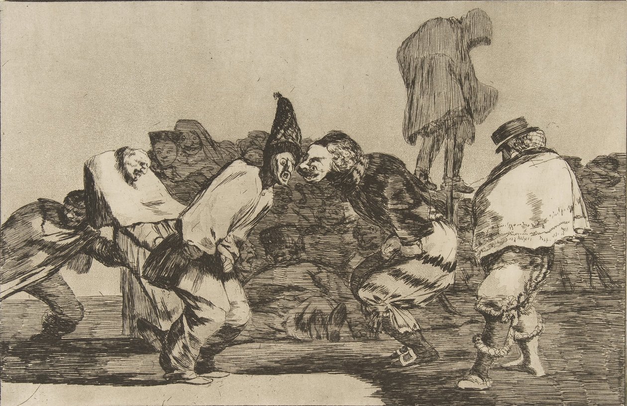 Levy 14 Disparatesista: Carnival Folly, ca. 1816-23 julkaistu 1864. tekijältä Francisco de Goya