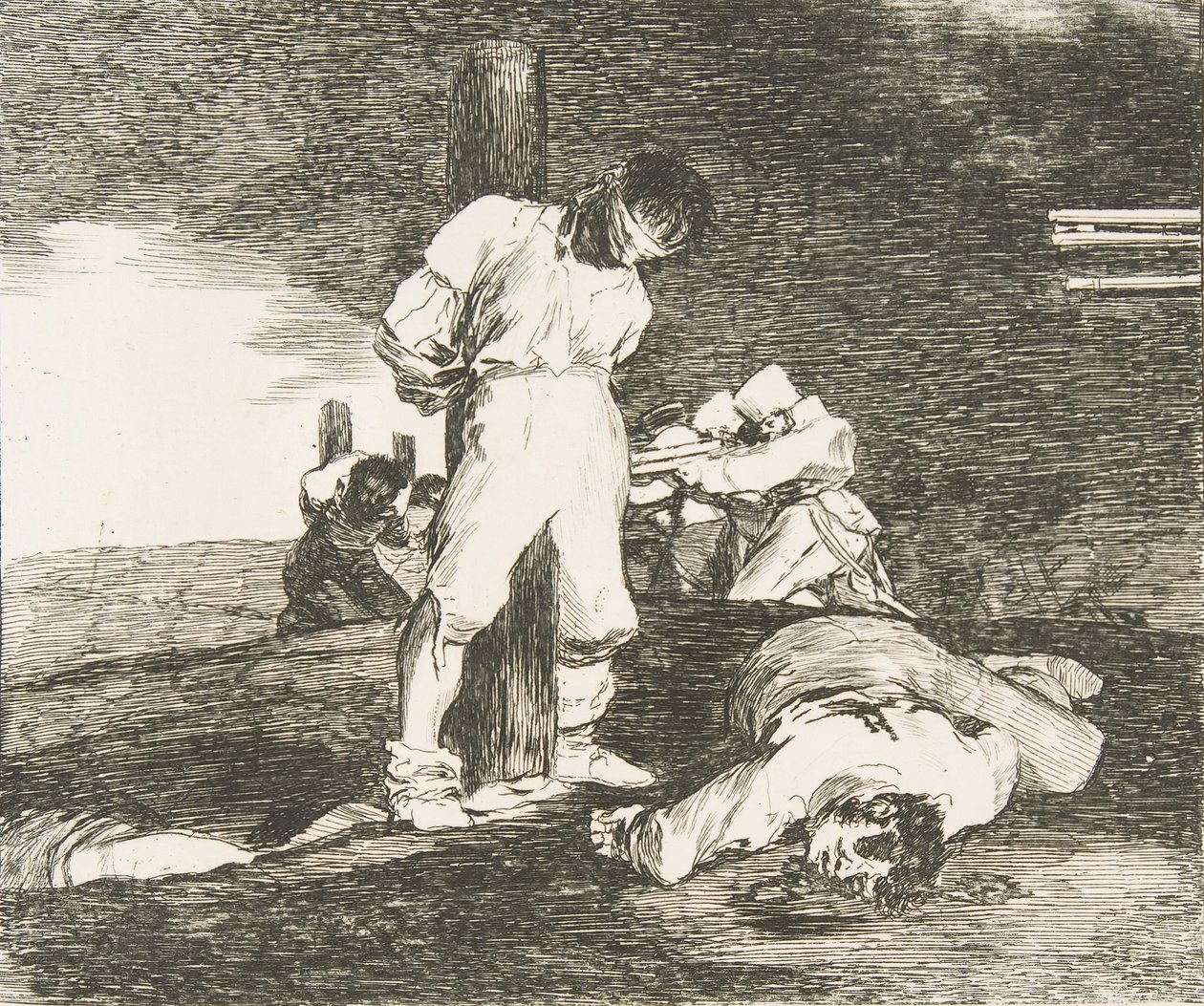 Levy 15 julkaisusta The Disasters of War Los Desastres de la Guerra: Eikä apua ole...., 1810. tekijältä Francisco de Goya