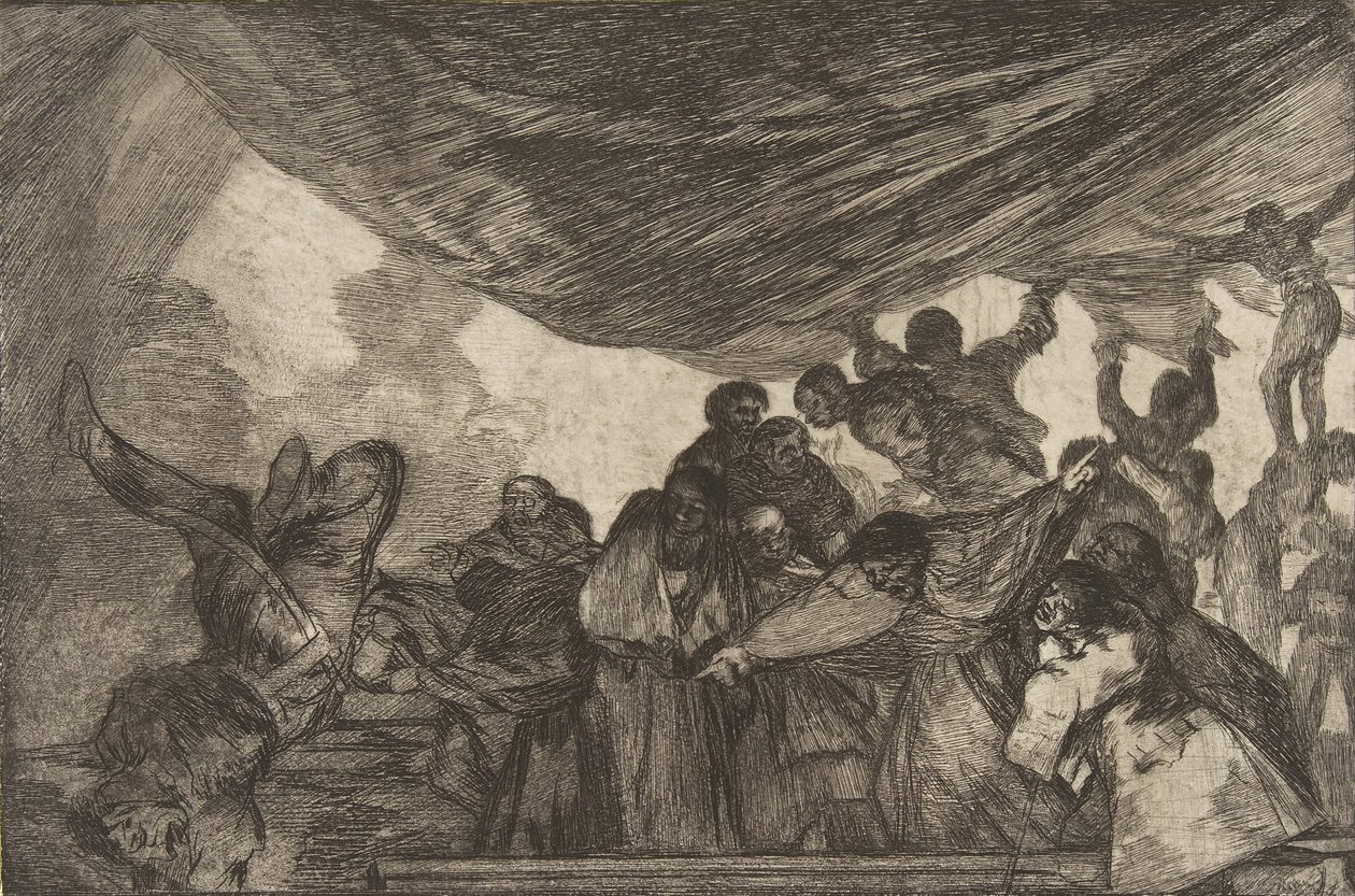 Levy 15 Disparatesista: Clear Folly, ca. 1816-23 julkaistu 1864. tekijältä Francisco de Goya