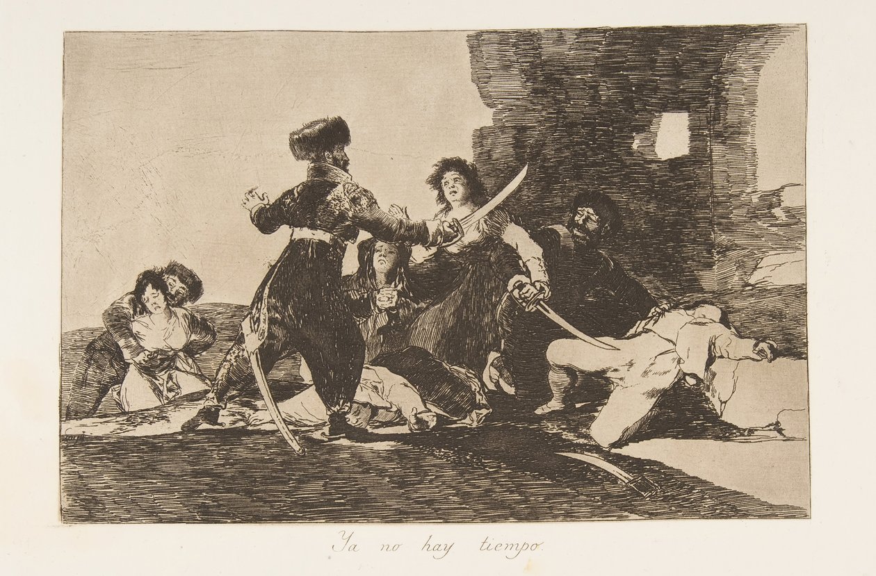 Levy 19 teoksesta "The Disasters of War" Los Desastres de la Guerra: "Siellä..., 1810, julkaistu 1863. tekijältä Francisco de Goya