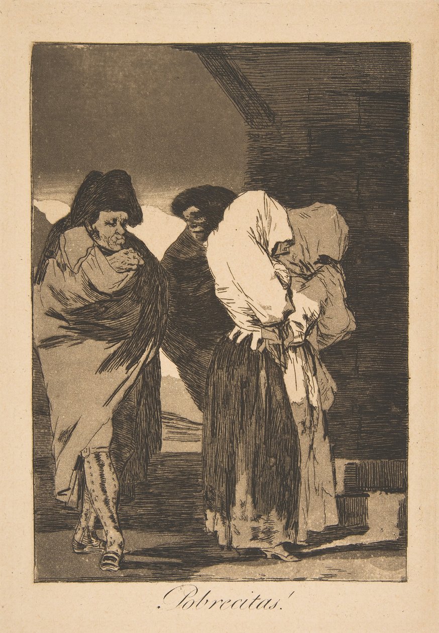 Levy 22 Los Caprichosista: Pienet tytöt! Probrecitas!, 1799, kuolemanjälkeinen vaikutelma. tekijältä Francisco de Goya