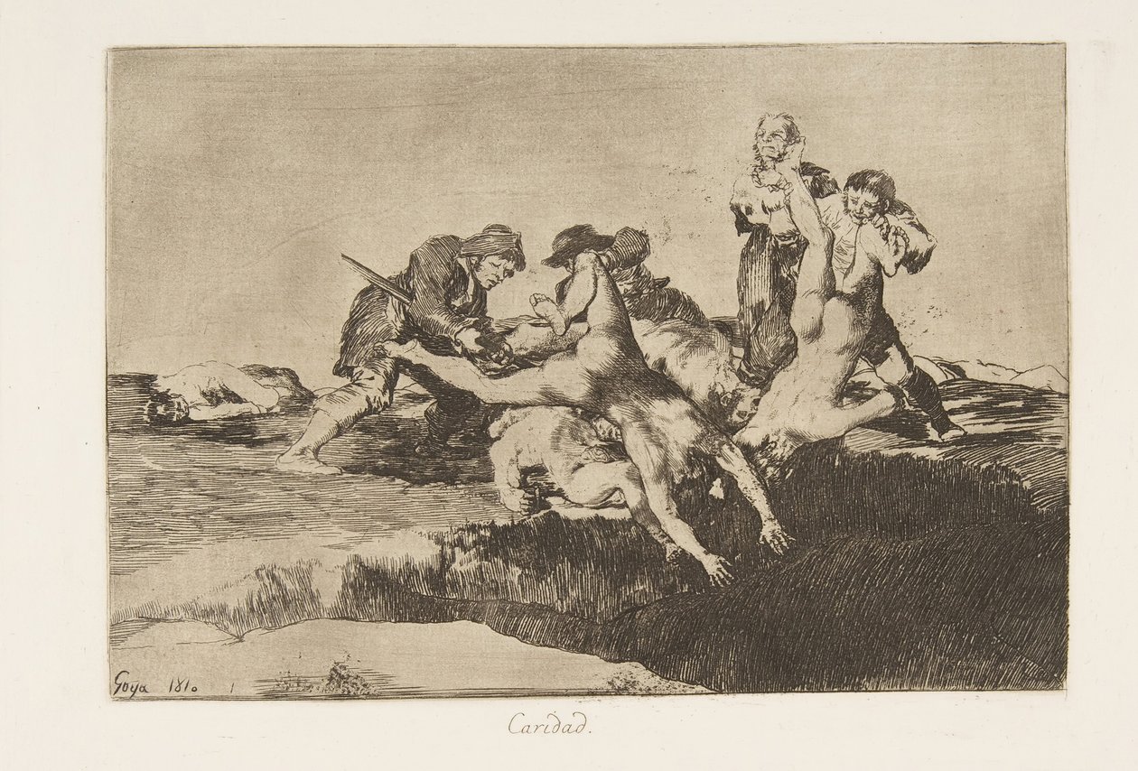Levy 27 teoksesta The Disasters of War Los Desastres de la Guerra: Char..., 1810, julkaistu 1863. tekijältä Francisco de Goya