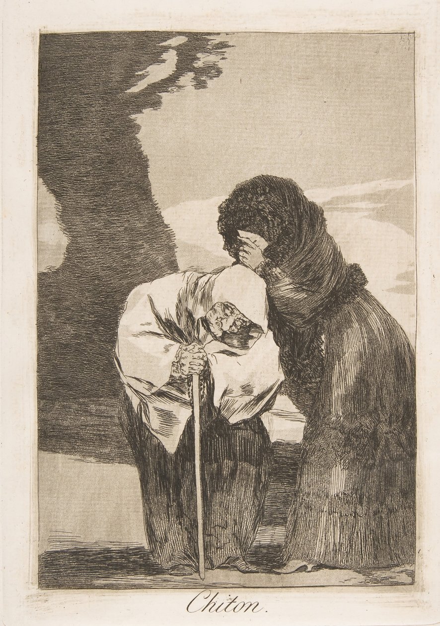Levy 28 "Los Caprichosista": Hush Chiton., 1799. tekijältä Francisco de Goya