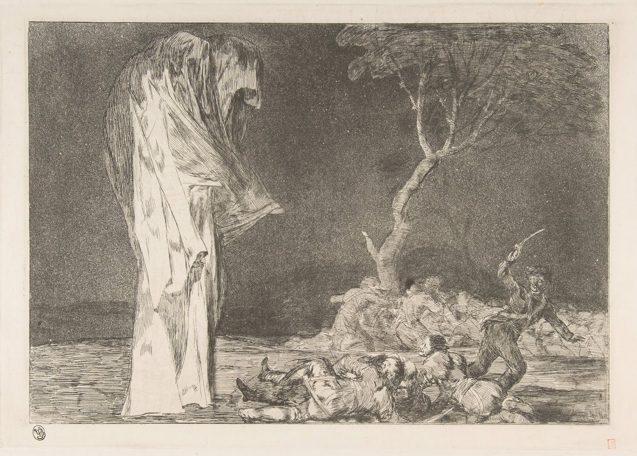 Levy 2:sta Disparates: Folly of Fear, n. 1816-23 julkaistu n. 1848. tekijältä Francisco de Goya
