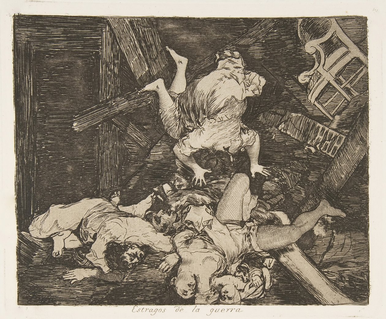 Levy 30 teoksesta The Disasters of War Los Desastres de la Guerra: Ravag..., 1810, julkaistu 1863. tekijältä Francisco de Goya