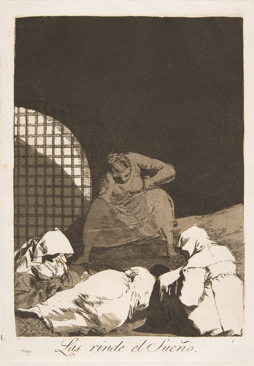 Levy 34 Los Caprichosilta: Uni voittaa heidät Las rinde el Sueño., 1799. tekijältä Francisco de Goya