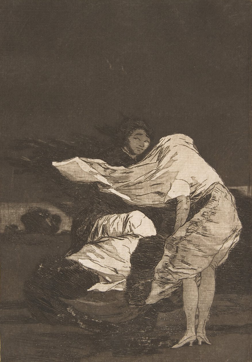 Levy 36 Los Caprichosista: Huono yö Mala noche., ca. 1797-98. tekijältä Francisco de Goya