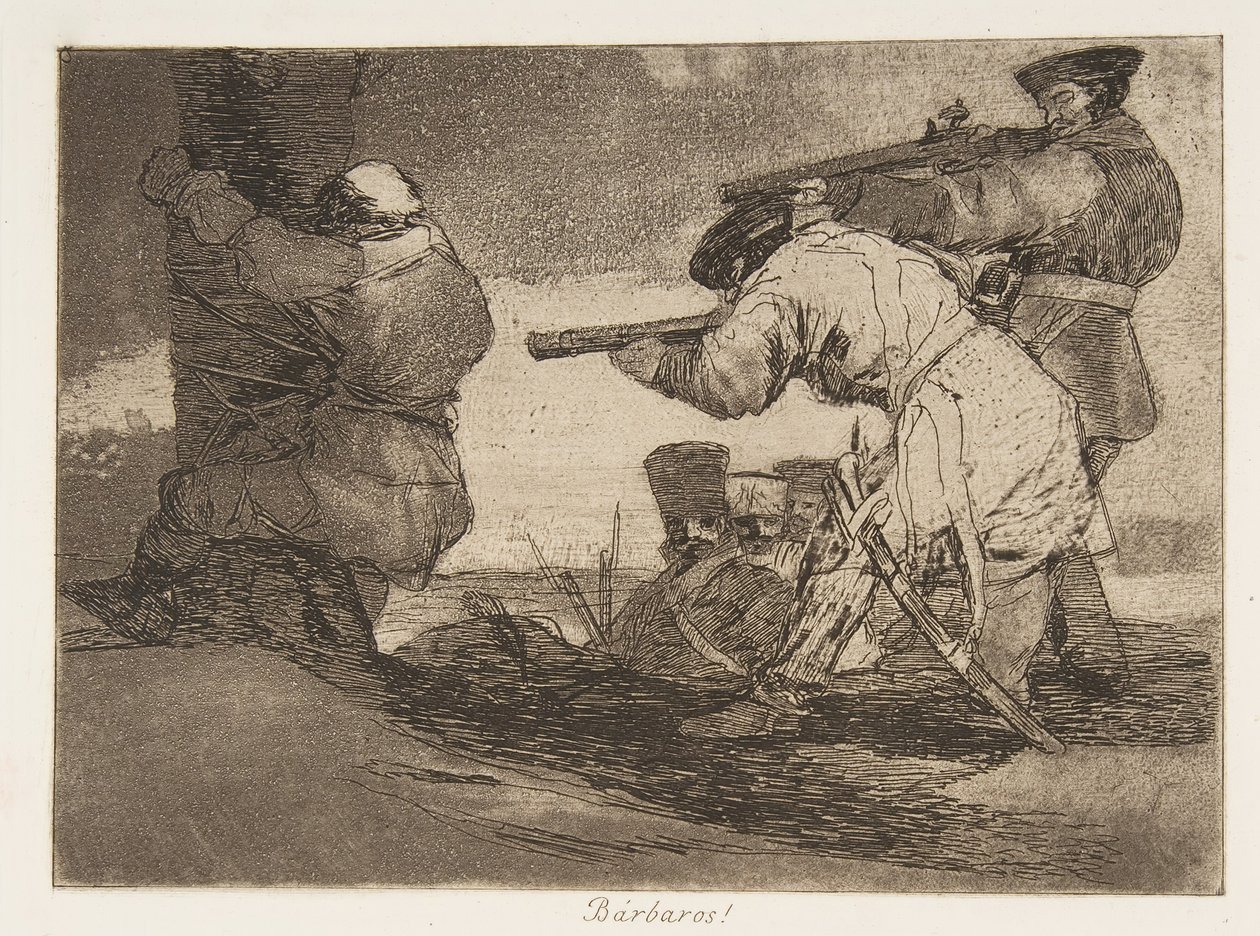 Levy 38 teoksesta The Disasters of War Los Desastres de La Guerra: Barba..., 1810, julkaistu 1863. tekijältä Francisco de Goya