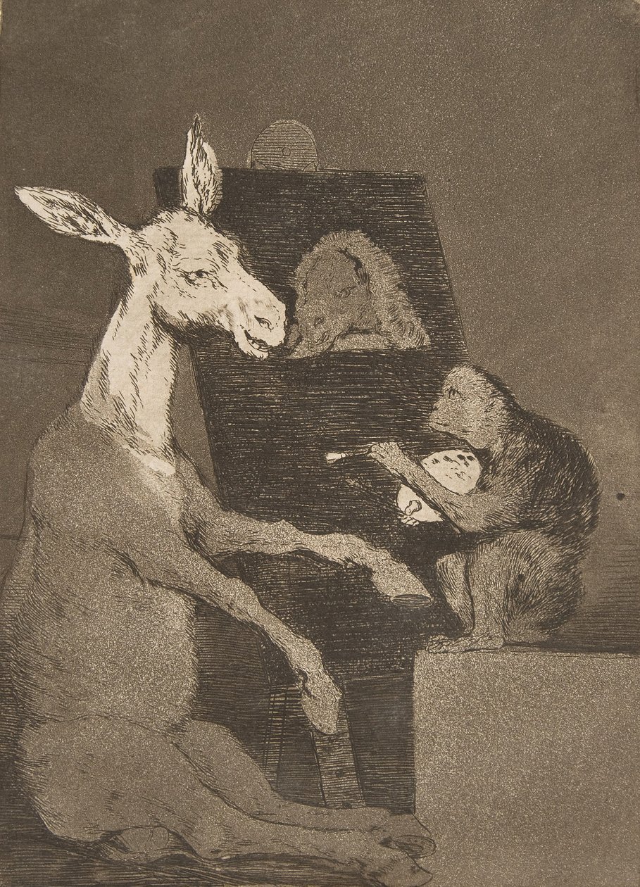 Levy 41 Los Caprichosista: Ei enempää eikä vähemmän Ni mas ni menos., 1799. tekijältä Francisco de Goya