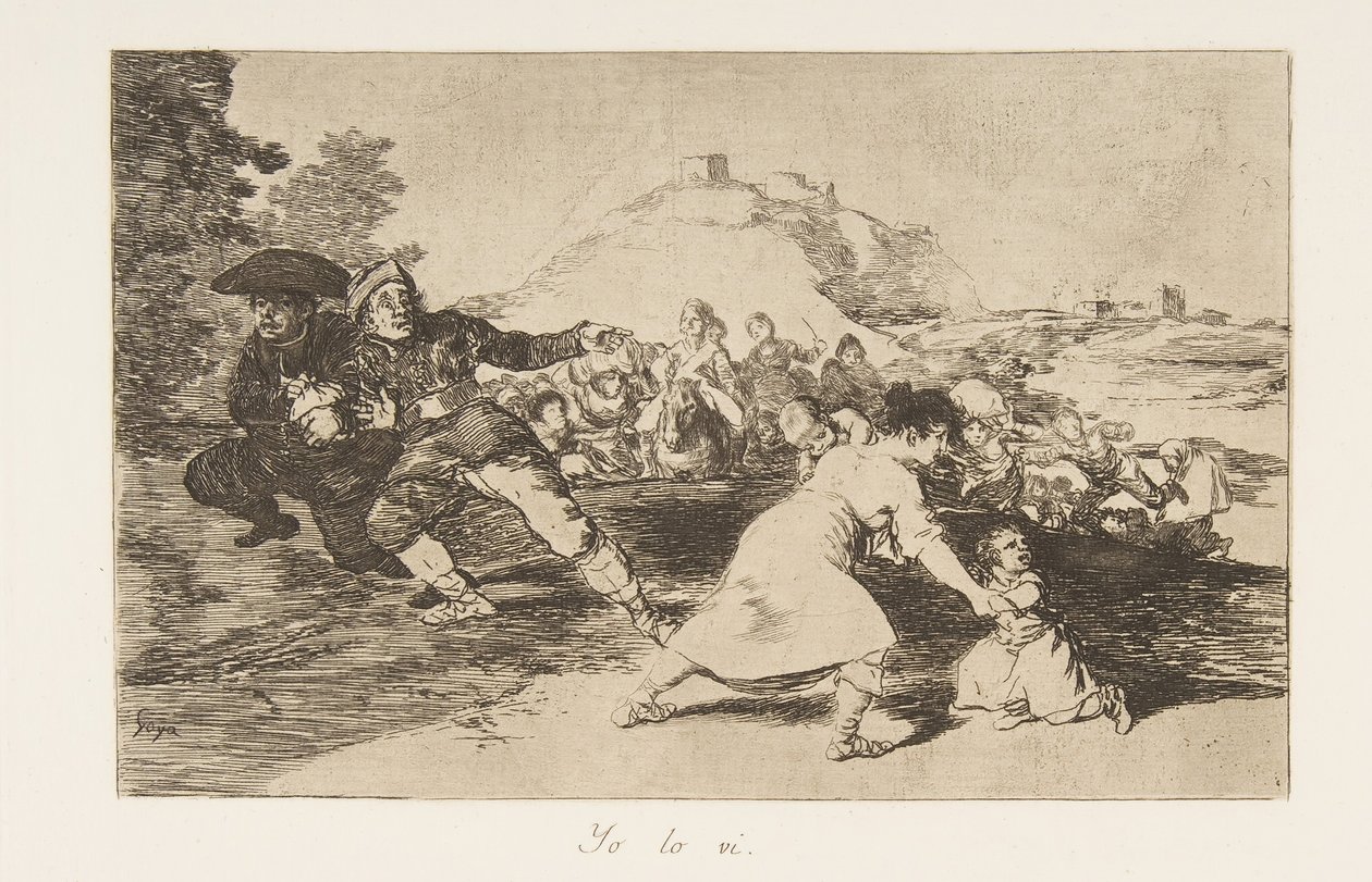 Levy 44 julkaisusta The Disasters of War Los Desastres de la Guerra: Minä näin..., 1810, julkaistu 1863. tekijältä Francisco de Goya