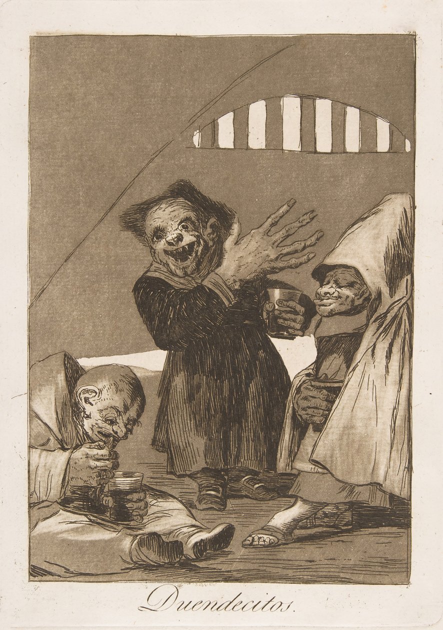 Levy 49 Los Caprichosista: Hobgoblins Duendecitos., 1799. tekijältä Francisco de Goya