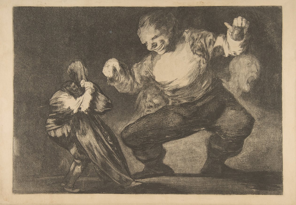 Levy 4 Disparatesista: Simpleton, ca. 1816-23 yksityinen paino n. 1854. tekijältä Francisco de Goya