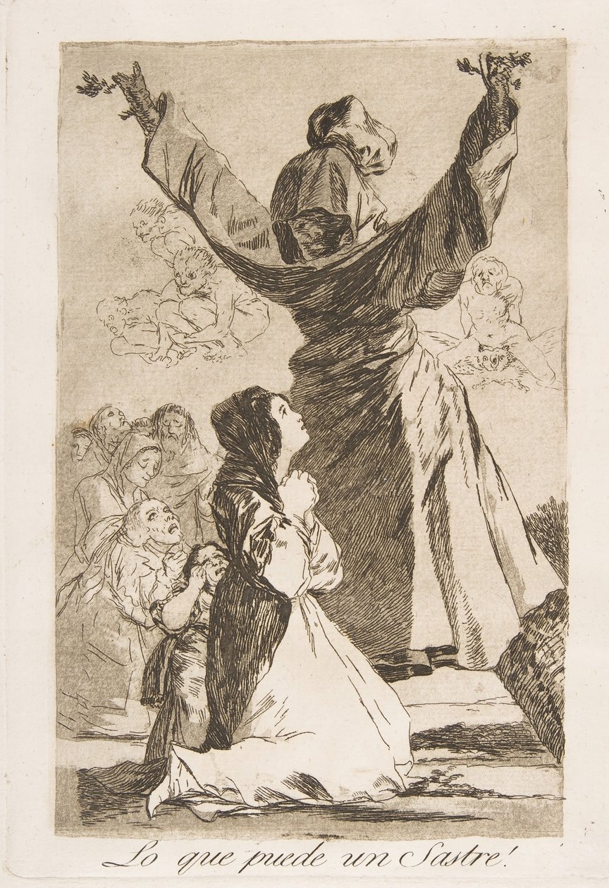 Levy 52 Los Caprichosista: Mitä räätäli voi tehdä! Mitä räätäli osaa!, 1799. tekijältä Francisco de Goya