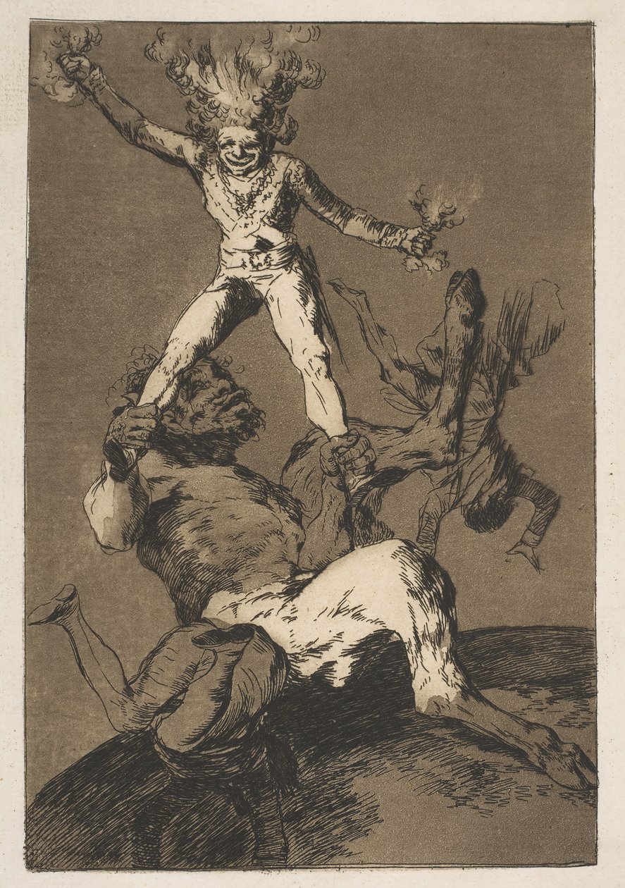 Levy 56 Los Caprichosista: Nousta ja laskea Subir y bajar., 1799. tekijältä Francisco de Goya