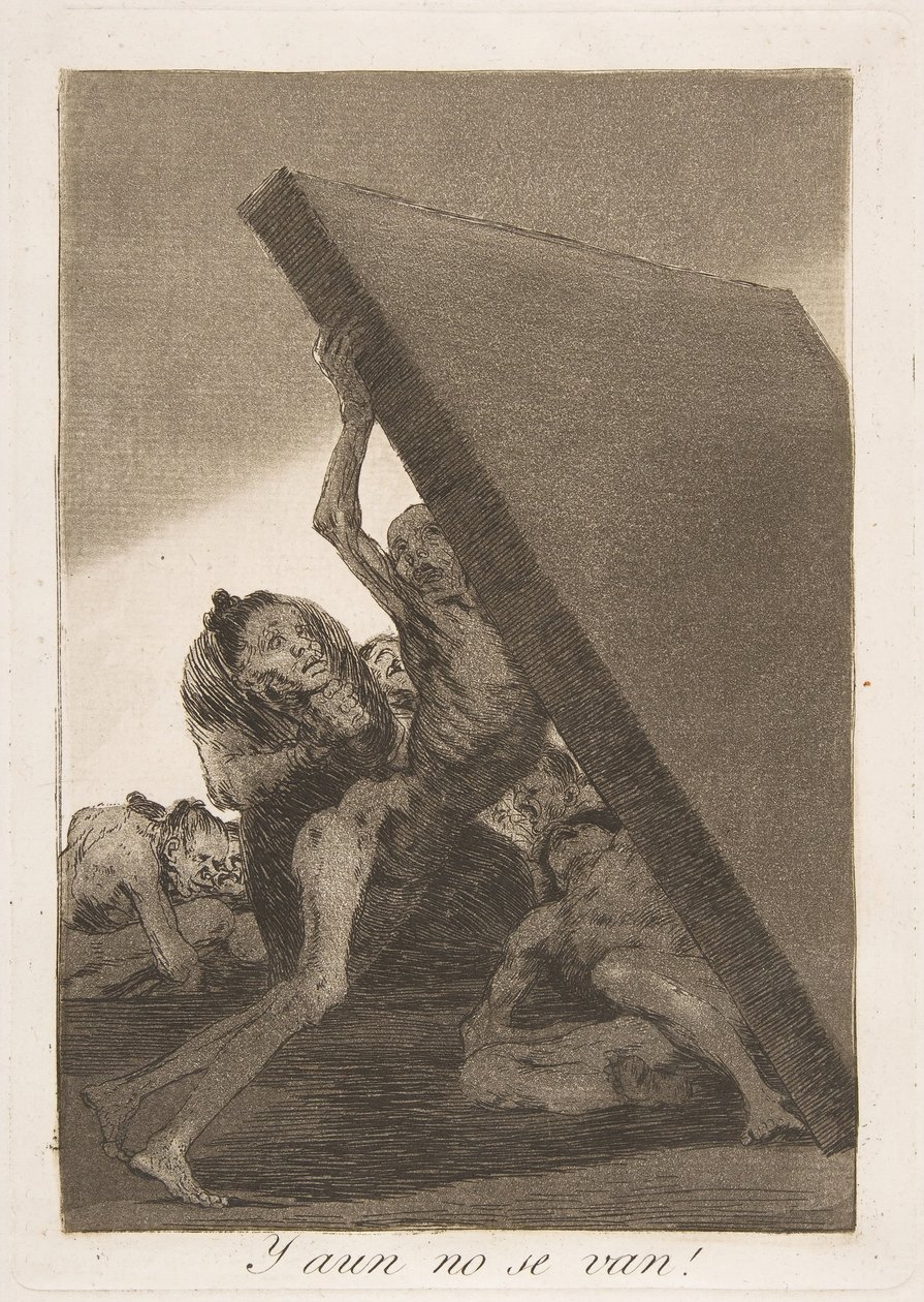 Levy 59 Los Caprichosista: Ja silti he eivät mene! Y aun no se van!, 1799. tekijältä Francisco de Goya