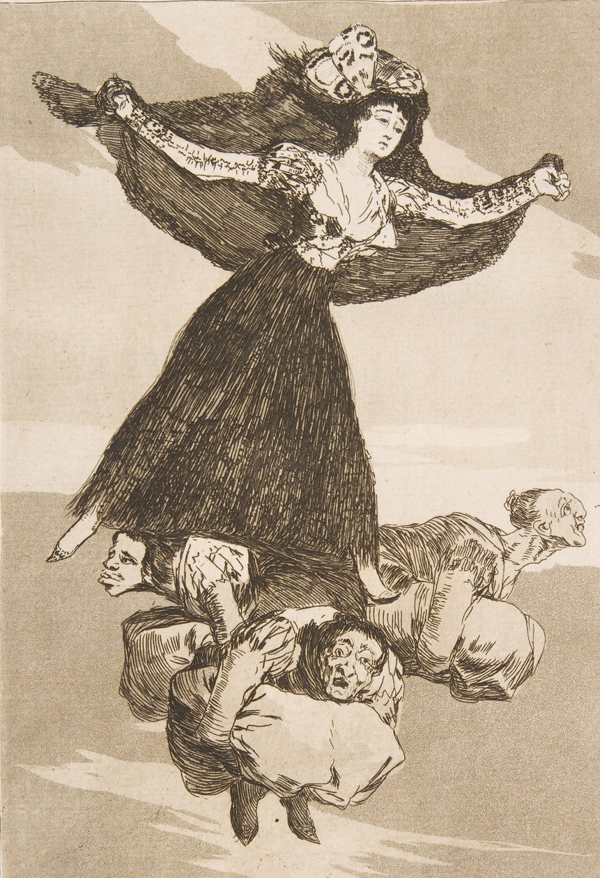 Kilpi 61 Los Caprichosista: He ovat lentäneet Volaveruntilla, 1799. tekijältä Francisco de Goya