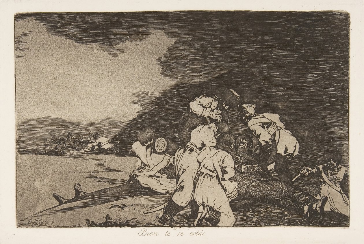 Levy 6 teoksesta "The Disasters of War" Los Desastres de la Guerra: "It ser..., 1810, julkaistu 1863. tekijältä Francisco de Goya