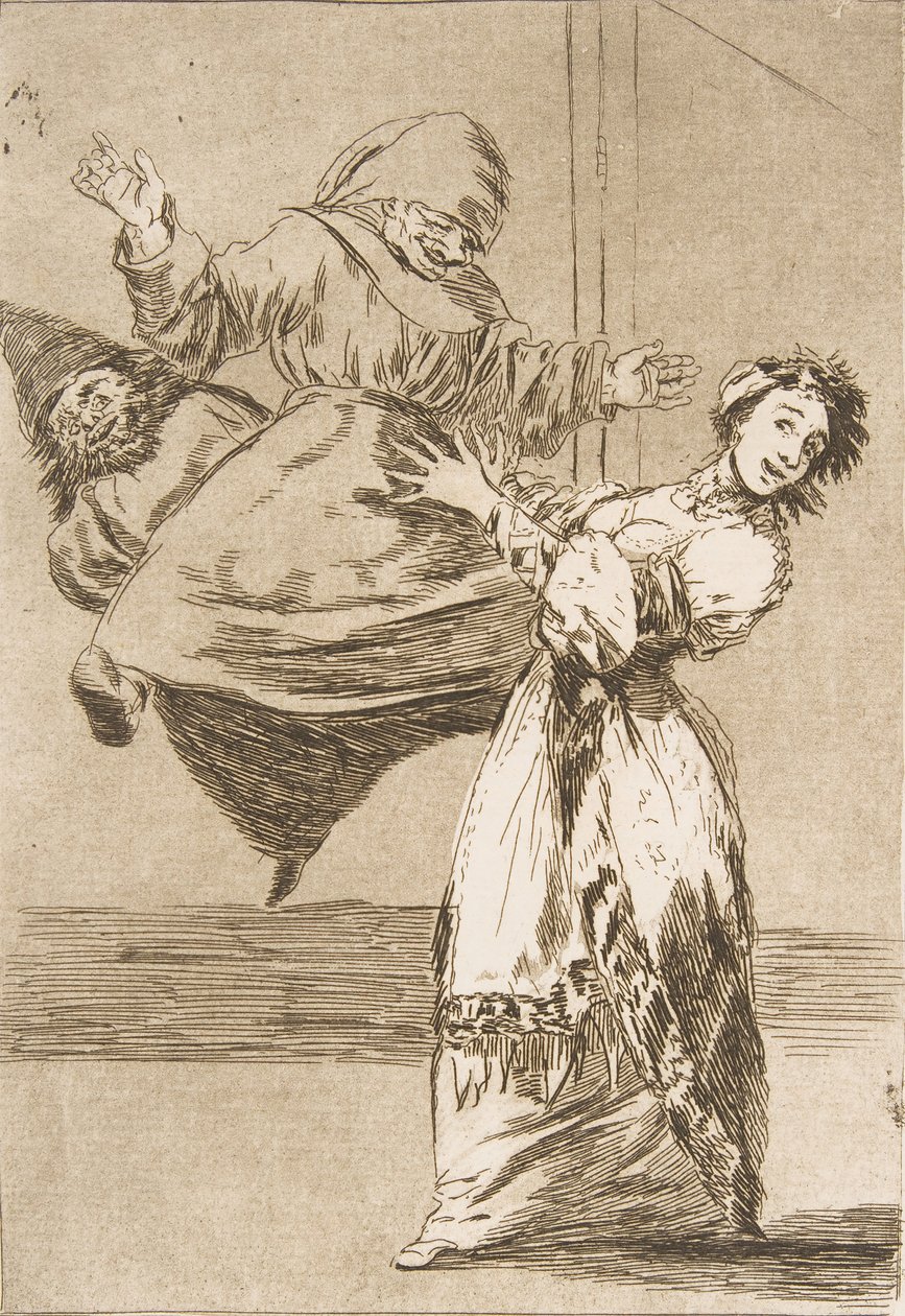 Levy 74 Los Caprichosista: Älä huuda, tyhmä, ei grites, tonta, 1799. tekijältä Francisco de Goya